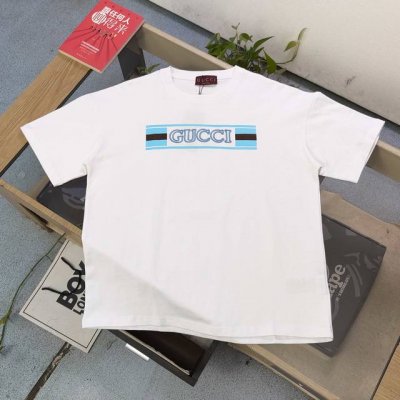 上新 款号：L25720 高版本 2025新款Gucci古驰经典刺绣腰带字母图案Logo绣花休闲情侣短袖T恤，简约时尚潮流，上身颜值超高，面料用320G 40支