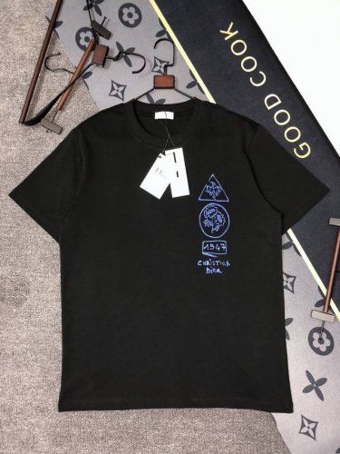 P110 Dior 25S夏款 颜色 黑色 白色 尺码 S M L Xl 前后印花 280G精梳紧密棉 高品质 男女同款