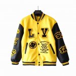 实拍细节图+尺码表 louis Vuitton 路易威登 黄黑拼接棒球服 秋冬单品人气王 超多明星网红上身的重工外套夹克 全身8处毛巾重工刺绣王炸工艺 同时英文