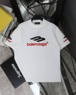顶级版本 Balenciaga 巴黎世家M字Logo刺绣短袖T恤 独家定织定染布料，面料采用280G巴黎专用双纱*高克重1比1双纱罗纹 前后幅左右袖采用进口田岛