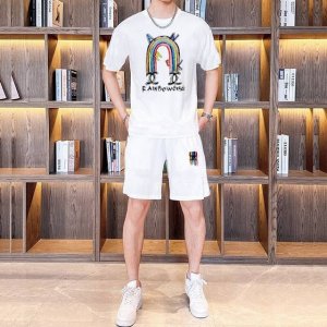 直 品牌 Chanel香奈儿 2025新款男士短袖短裤套装！官网同步销售！市面高端版本！手感细腻柔软！让你穿着更加舒适！立体裁剪版型超赞！尺码:M-5Xl 下单