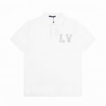 110 Lv/路易 23Ss新款 订制钻石Logo贴饰Polo 230克重全棉珠地 颜色：黑 白 码数：S M L Xl Xxl
