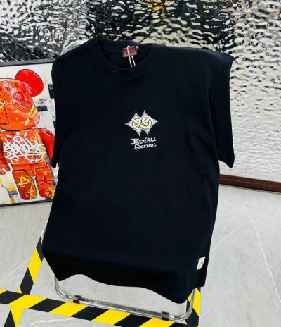 带Nfc芯片识别高版本 Evisu 福神2025夏季新款印花休闲宽松情侣款 短袖T恤Dt1009 细节:版本一比一复刻，吊牌 领标 水洗 包装袋。水洗处有Nfc