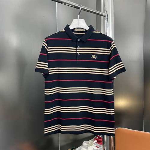纯原臻品 顶级原版复刻 Burberry 巴宝莉2025Ss新配色条纹撞色刺绣战马polo翻领T恤 原版面料高版本高品质 网红明星同款 顶级进口珠地棉高级雅致的