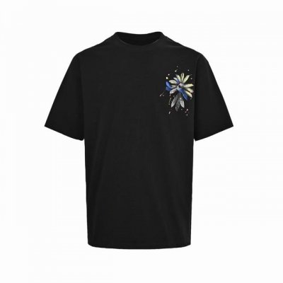 chrome Hearts 克罗心 彩绘花瓣短袖 采用直喷进口机器印花 五金辅料均开磨定制 正确配置 黑色2025克罗心正品包装 克定制定染双纱棉 版型大 宽松