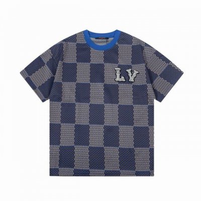 隔天到 Louis Vuitton 路易威登 珍珠字母棋盘格 大Logo标识精致升级，灵感源自八十年代复古刺绣 原版面料 官方同款 短袖T恤 同缸染面料 手感非