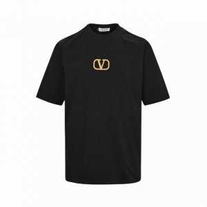 valentino 华伦天奴 Vltn 25Ss 金色Logo刺绣短袖 轻奢主义 男女日常通勤穿搭必备单品 正确版本 随意对比 详细特征 260克 % 纯棉双纱