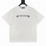 Chrome Hearts 克罗心Ch 后背马蹄裂纹印花短袖T恤 面料采用280克重精梳棉，定制32支1*1螺纹，成衣两遍水洗处理，面料舒适亲肤无异感，定制定染