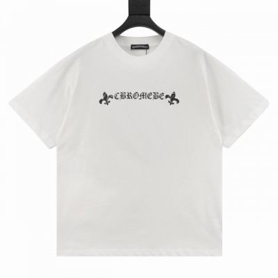 Chrome Hearts 克罗心Ch 后背马蹄裂纹印花短袖T恤 面料采用280克重精梳棉，定制32支1*1螺纹，成衣两遍水洗处理，面料舒适亲肤无异感，定制定染