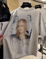 Balenciag 25Ss早春新款圆领短袖T恤 证明印花图案 男女同款！ 码数：S.M.L.Xl 衣长