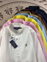 2222# 实拍图！！ Ralph Lauren拉夫劳伦 小马标亚麻衬衫 亚麻面料 粉色 黄色 深咖色 天蓝色 黑色 白色 藏青色 卡其色 一共8个颜色 M 8