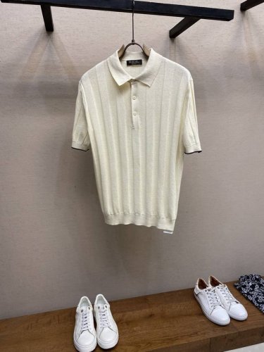 Lp，老钱风！亚麻棉针织混纺高端商务男士休闲翻领短袖polo衫 尺码：S，M，L