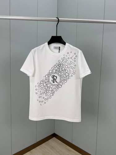stefano Ricci 史蒂芬 25春夏新品Sr黑色水晶装饰短袖T恤，后背、袖边经典标志刺绣设计；采用定制80支双股丝光棉面料；黑色 白色 S～Xxxl