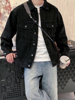310。Bearltongs 高定款可乐刺绣压胶字母牛仔夹克外套男女款，独家细节门袋全埋夹工艺，硬挺不容变形1全衣采用定织重磅牛仔面料，独立五金开模成衣重工水洗