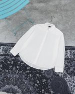 款M635 巴黎衬衫 Balenciaga巴黎世家 24Ss新款圆圈巴黎Logo刺绣衬衫衬衣 -后幅绣花采用进口田岛刺绣机 面料定织定染区别市场面料薄且粗糙 高
