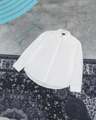 款M635 巴黎衬衫 Balenciaga巴黎世家 24Ss新款圆圈巴黎Logo刺绣衬衫衬衣 -后幅绣花采用进口田岛刺绣机 面料定织定染区别市场面料薄且粗糙 高
