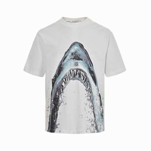 Glvenchy 纪梵希 24Ss 鲨鱼印花短袖 采用230G新疆长绒棉面料，定织定染确保高度还原质感，顶级康丽直喷印花，全身大面积康利机印花，只有康丽机才能把