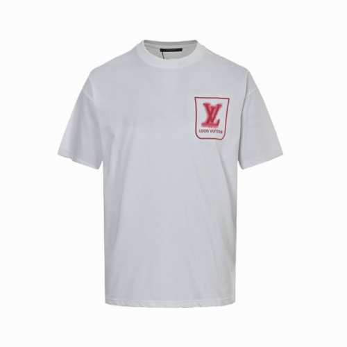Louis Vuitton 路易威登 25Ss 粉色泼墨刺绣Logo假口袋短袖T恤 面料采用高克重280G重精梳棉，定制1:1螺纹，面料舒适亲肤无异感， 制定染