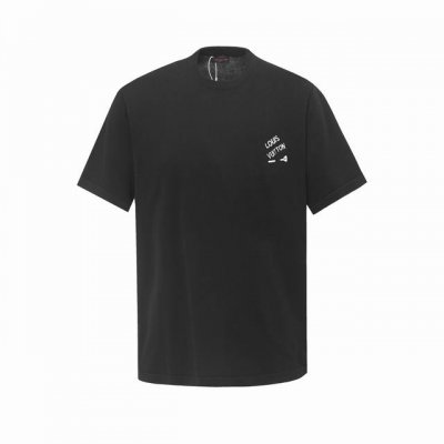 h605# 高品质 Lv路易威登 经典别针刺绣针织圆领短袖 高端品质 三标齐全，舒适透气，经典简约，精致时尚，细节呈现高端品质，男女同款。 颜色:黑色 白色 蓝