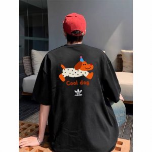 260G重磅纯棉 Adidas Originals 三叶草 阿迪达斯 可爱狗狗 Cool Dog 短袖T恤 男女同款 半袖 情侣款 面料工艺： 1.260G重磅
