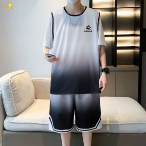 上新 凯乐石 Kailas25夏男女生篮球服冰丝速干透气印花拼接假两件篮球服情侣款训练跑步运动套装 最新设计款式 胸前经典印花Logo简单有不失细节 印花Log