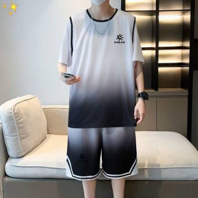 上新 凯乐石 Kailas25夏男女生篮球服冰丝速干透气印花拼接假两件篮球服情侣款训练跑步运动套装 最新设计款式 胸前经典印花Logo简单有不失细节 印花Log