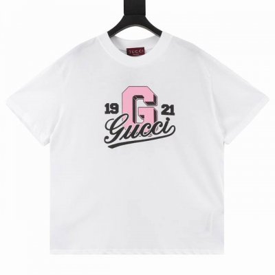 Gucci 古驰 1922双G印花圆领T恤短袖 情侣街拍的时尚款短Tee，炸街系列 经典再现的1921Gg印花Logo设计，一目了然的品p价值直接输出 大Log