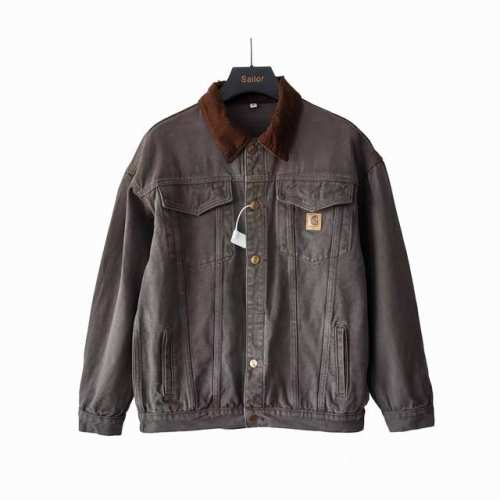 实拍细节图+尺码表 Carhartt Wip卡哈特重磅做旧牛仔底特律翻领夹克 版型：多采用经典的哈灵顿夹克版型，宽松短肥，能够轻松打造出时髦的Clean Fit