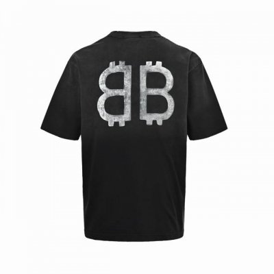 Balenciaga 巴黎世家 后背双B印花短袖 定制高克重 针织棉面料精心制作，手感特别的扎实，质感拉满，松软细腻上身舒适，优越的吸湿排汗性能，不闷热！胸前草