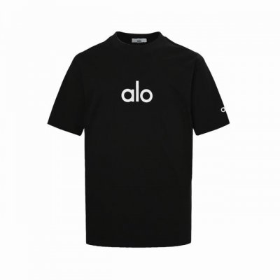 Alo 基础字母Logo印花短袖 进口浆料 随便水洗不会任何变形 保证不掉色不开裂 印花精细 采用280G精梳棉双纱面料 定染0色差 同缸拉架螺纹 2次洗水处理