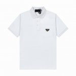 品牌 普拉达 prada 面料 纯棉丝光珠地 克重 230 颜色 黑色 白色 尺码 M-Xxl 原版定制1 1细节还原 三标Logo齐全 高端定制 这款珠地布短