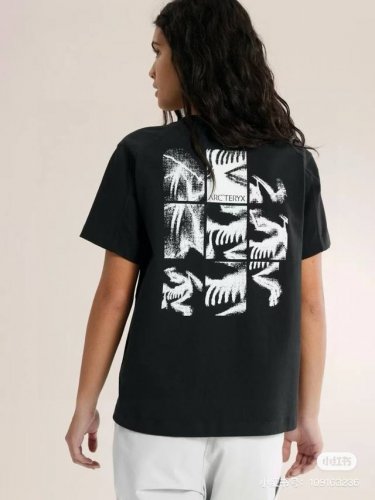 官网2025新款始祖鸟Arcteryx -系列Kragg Cotton Bird Tile 百分百棉T恤背后拼图 男女同款T恤。 260纯棉双纱纯棉面料人体舒适