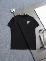 louis Vuitton 路易威登 1V 微宽版型 Xs-L 25Ss早春新品专柜走秀款 前后幅切割圆形撞色字母印花圆领短袖T恤，男女同款！官网同步，专柜纯棉