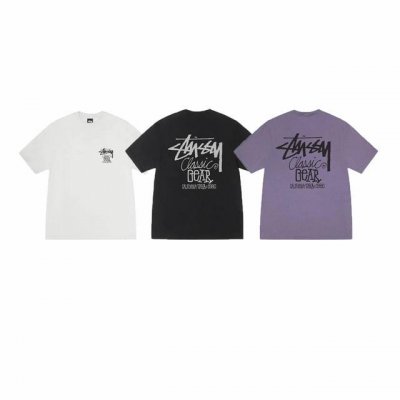 款号Xb2048# Stussy斯图西 Ss25 字母Gear短袖T恤男女同款 230克纯棉圆筒布版型 两侧面不带缝线 正确版本与正品相同。区别市场通货。 颜色