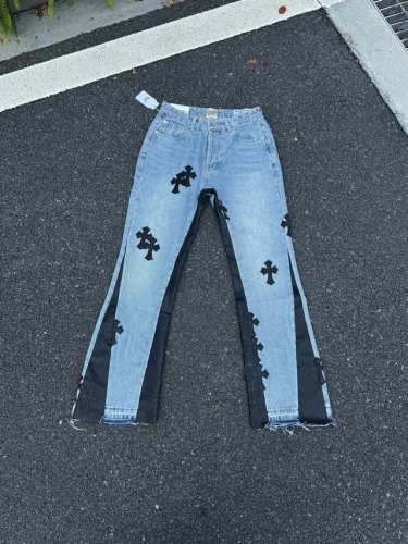 G297 Gallery Dept.克罗皮拼接十字架宽松水洗喇叭牛仔裤 尺码：S-Xxl 对应28 30 32 34 36
