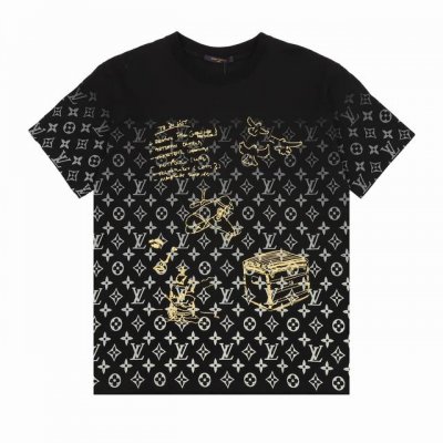 Louisvuitton 路易威登 渐变满印绣花情侣款短袖T恤 Size：S-L