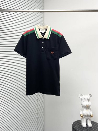 gucc1 春夏新款翻领polo衫 采用原版Zp一致定制纯棉珠地面料螺纹同缸定染零色差Yb一样克重250G独家品质区别通货欢迎对比码数M-3Xl