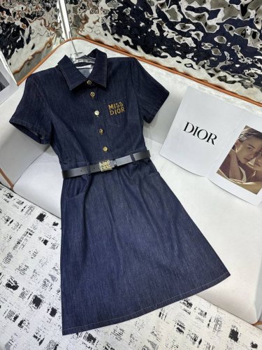 dio* 25Ss新款翻领连衣裙 字母刺绣装饰 配经典腰带 颜色显高级 简约气质 单色三码 Sml