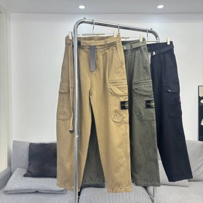 Stone Island石头岛重工机能风工装裤 面料采用外贸品质耐磨工装面料，松紧腰围搭配自由调节腰带，穿脱自如。侧边大口袋，收纳功能强大，日常户外均可搭，多功