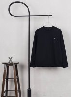 特价 黑色S5 款号Xb44 ck胸口方标刺绣小标圆领卫衣 黑白双色 面料采用400克毛圈高克重95棉5氢纶1 1双纱洗一辈子都不会变形的 男女同款 官网细节一