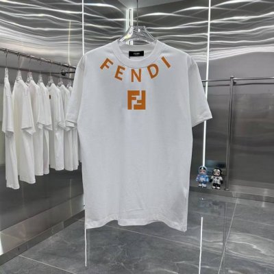 芬迪 2025春夏新款260克短袖T恤 个性印花 男女同款宽松版 S M L Xl Xxl 五个码 黑色 白色
