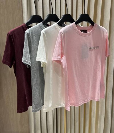 新品#Gucc*纯色水钻字母短袖T恤 定色定染，欧代订单 Size：S-M-L Code：25031021-22-23-24