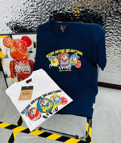 福神 带Nfc芯片识别高版本 Evisu 福神2025夏季新款印花休闲宽松情侣款 短袖T恤994 细节:版本一比一复刻，吊牌 领标 水洗 包装袋。水洗处有Nfc