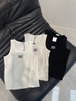 Dior 简约徽标字母点钻图案背心！ 强烈推荐热卖款！做工品质看细节 黑白灰 Sml Aa