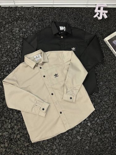 Adidas Originals阿迪达斯 宽松休闲简约时尚百搭纯色Logo标识运动长袖衬衫 男女同款 在追求高效与风格的都市通勤中，Adidas Origina