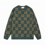 gucci古驰满身双G字母提花圆领毛衣 颜色 绿黄 码数 S M L Xl Xxl