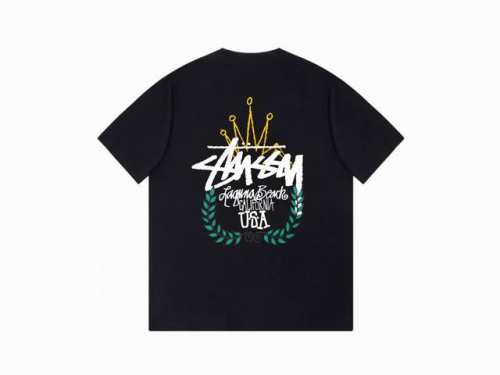592# →250克重磅纯棉，区分市场普货 Stussy斯图西唛穗皇冠印花T恤，250克纯棉面料，圆筒两侧无缝线短袖T恤，正确版本，手感无敌，质感超赞，100%