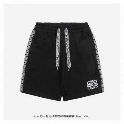 loewe 罗意威 23Ss 侧边织带花标刺绣短裤 面料采用380克重精梳棉 两遍水洗处理 面料舒适亲肤无异感 定制定染面料 纺织密度高 垂感佳 不易变形 厚织