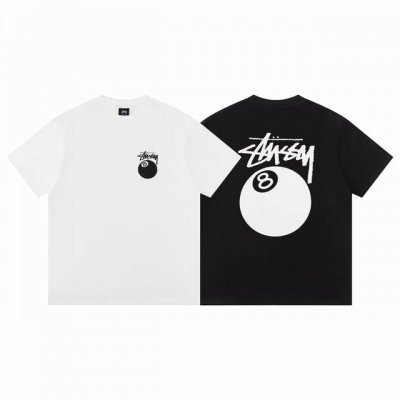 款D27 斯图西 Stussy 斯图西 Tee 黑8号球印花男女短袖T恤 *24S 280G 正品圆桶无缝面料100%纯棉 *市场天花板品质 辅料 贴纸 包装