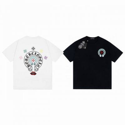 chrome Hearts Ch 克罗心 限定款红唇彩色十字印花情侣圆领短袖T恤-顶级版本 Color：黑色 白色 Size：S M L Xl Number：2